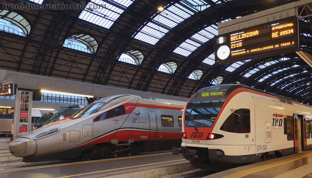 Treno RegioExpress Tilo per Bellinzona a Milano