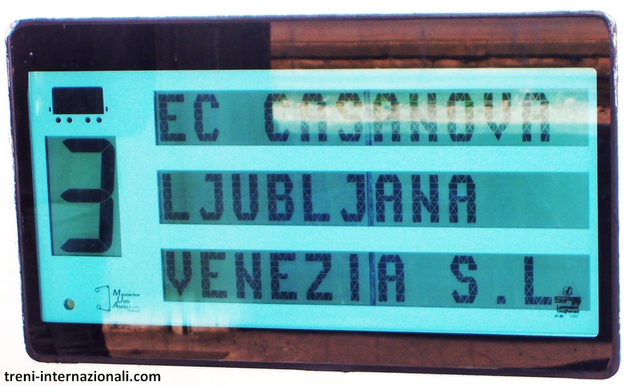 Display dell'EuroCity "Casanova" Lubiana - Venezia