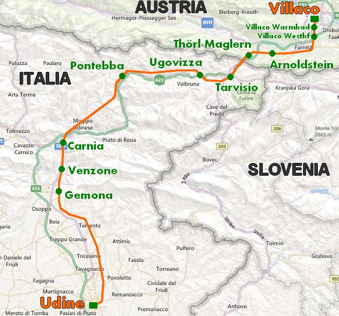 Mappa Relazioni Udine -Villach