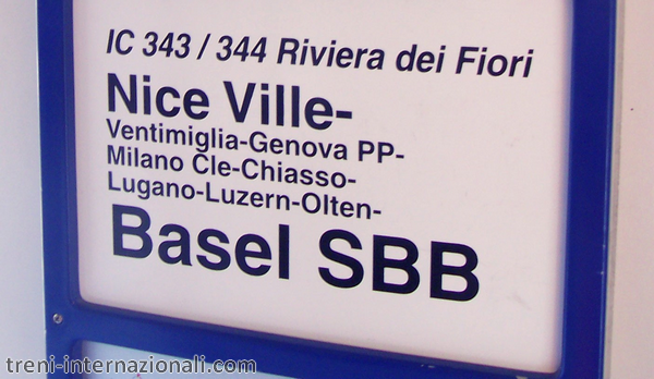 InterCity "Riviera dei Fiori" Nizza - Milano - Basilea
