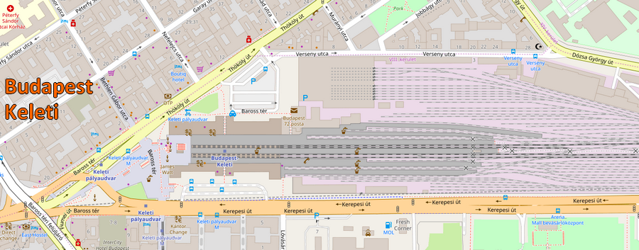 Mappa stazione di Budapest Keleti pu.